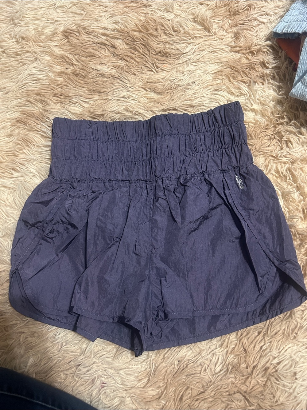 Free People High-Waist Navy Shorts